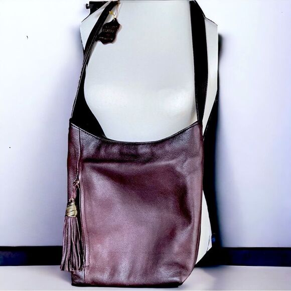 Soft Leather Shoulder Bag in Chocolate Brown l Gold Hardware Medium l Tassel EUC - Picture 13 of 13